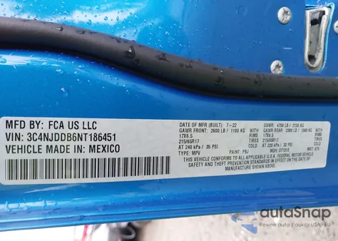 2022 Jeep Compass Trailhawk 4X4 from USA, damaged, VIN 3C4NJDDB6NT186451